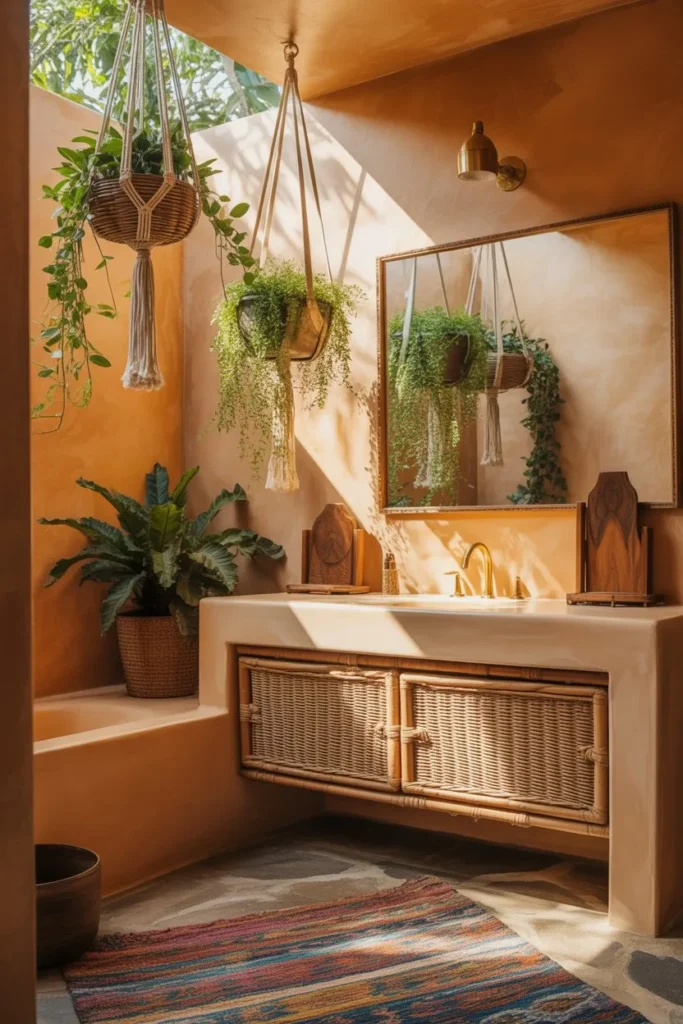 Bohemian Terracotta and Rattan Nook