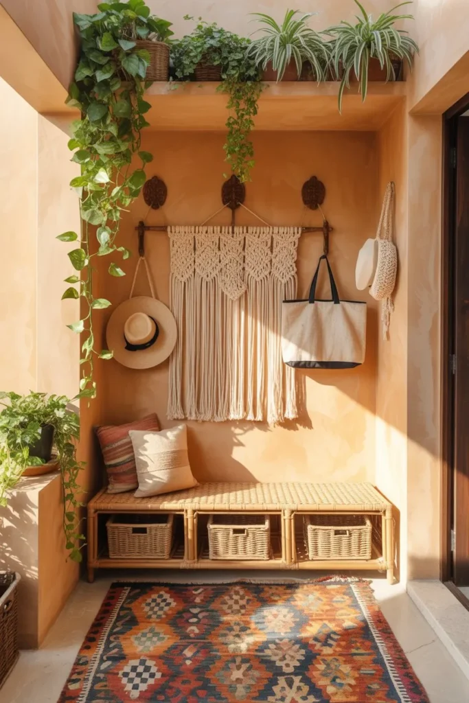 Bohemian Terracotta and Rattan Nook