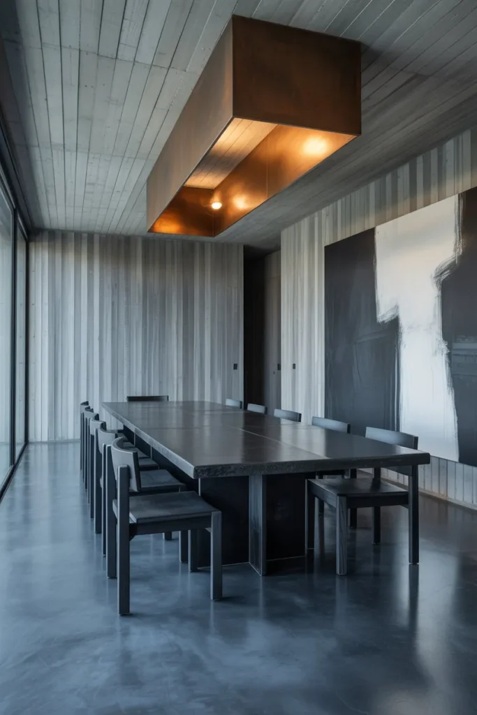 Brutalist Concrete and Copper Studio