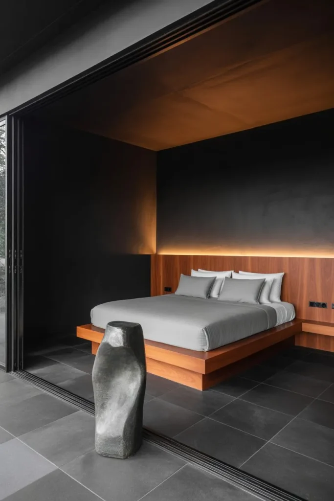 Brutalist Matte Black and Timber Studio