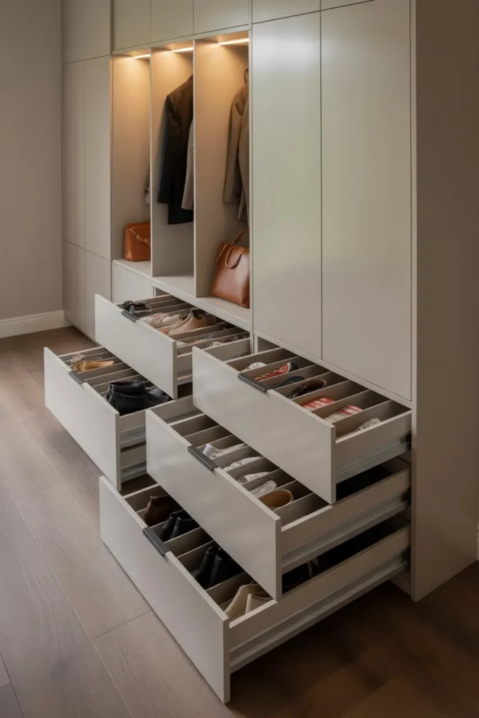 Built-In Mudroom with Pull-Out Drawers