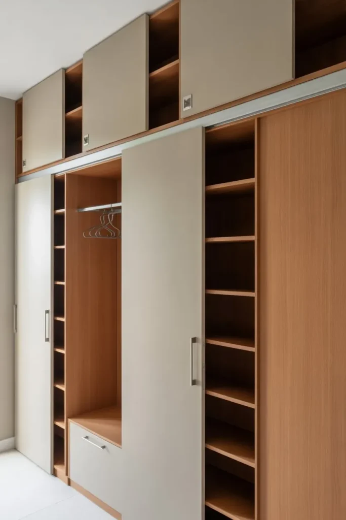 Built-In Mudroom with Sliding Doors or Panels