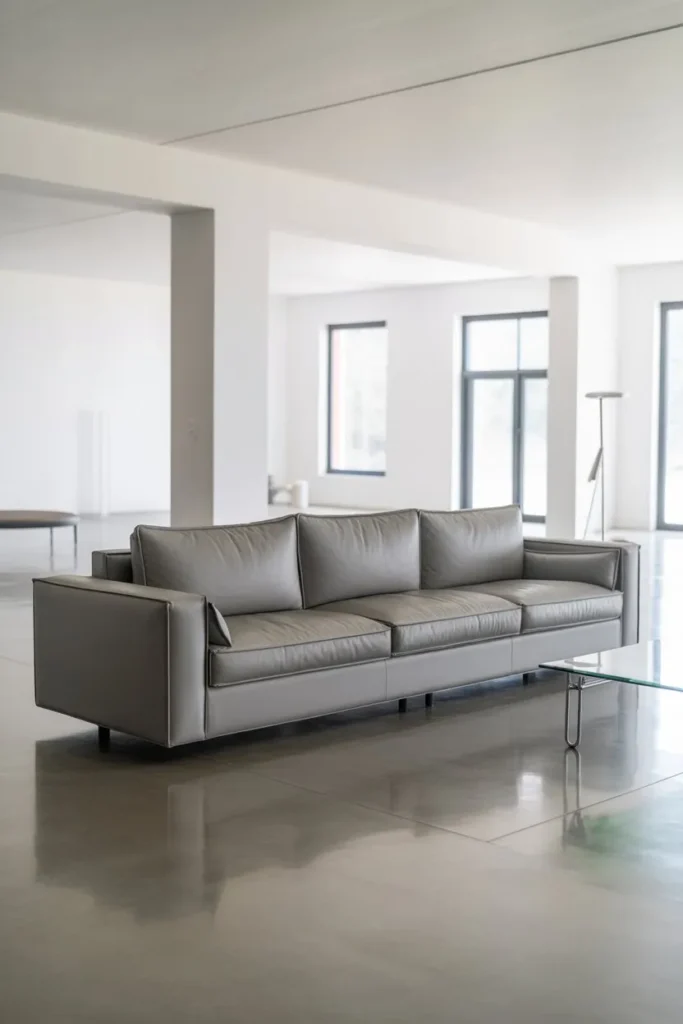 Center Couch with Minimal Surrounding Clutter