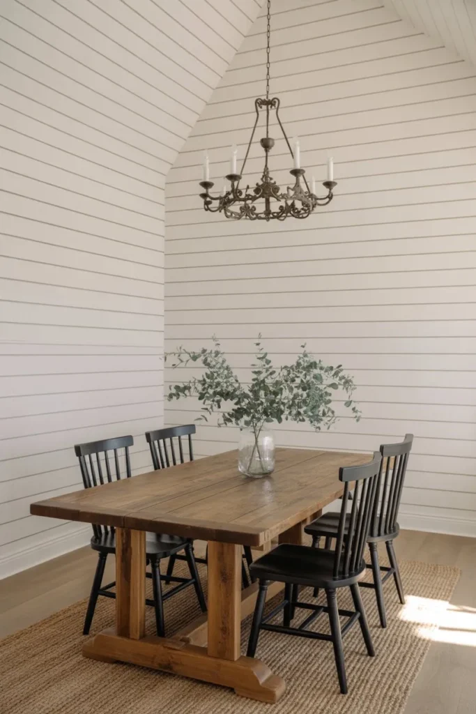 Classic White Shiplap and Oak