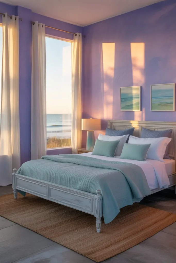 13 Purple Bedroom Ideas for a Cozy Stylish Retreat Coastal Heather Sunset Retreat