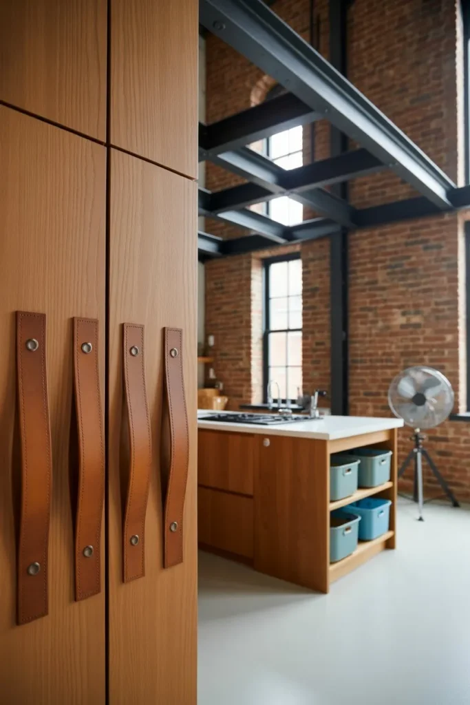 Cognac Leather and Oak Industrial Loft
