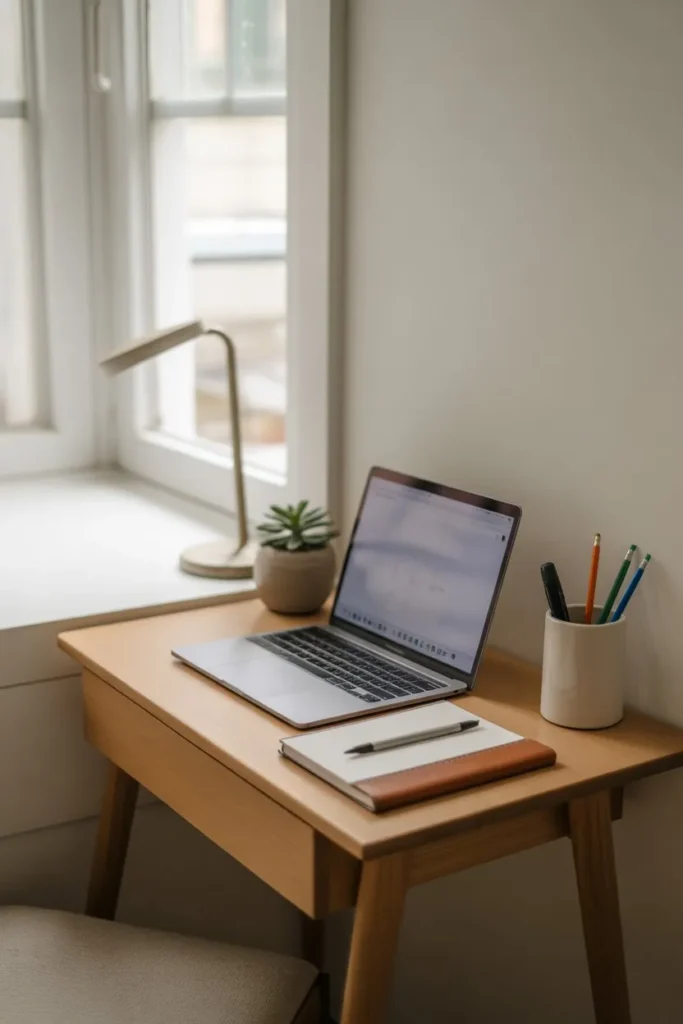 Compact Study Desk Setup