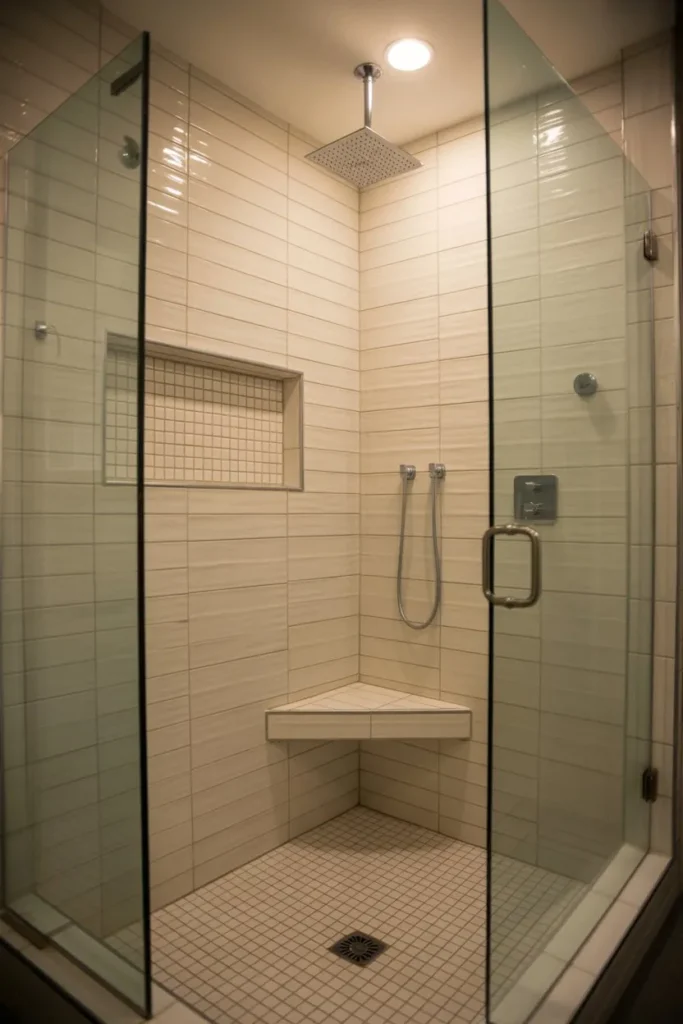Compact Walk-In Shower with Niche Storage
