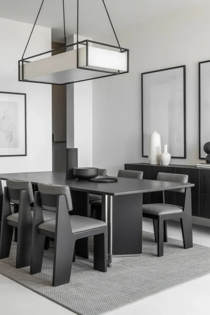 Contemporary Dining Room with Monochrome Theme