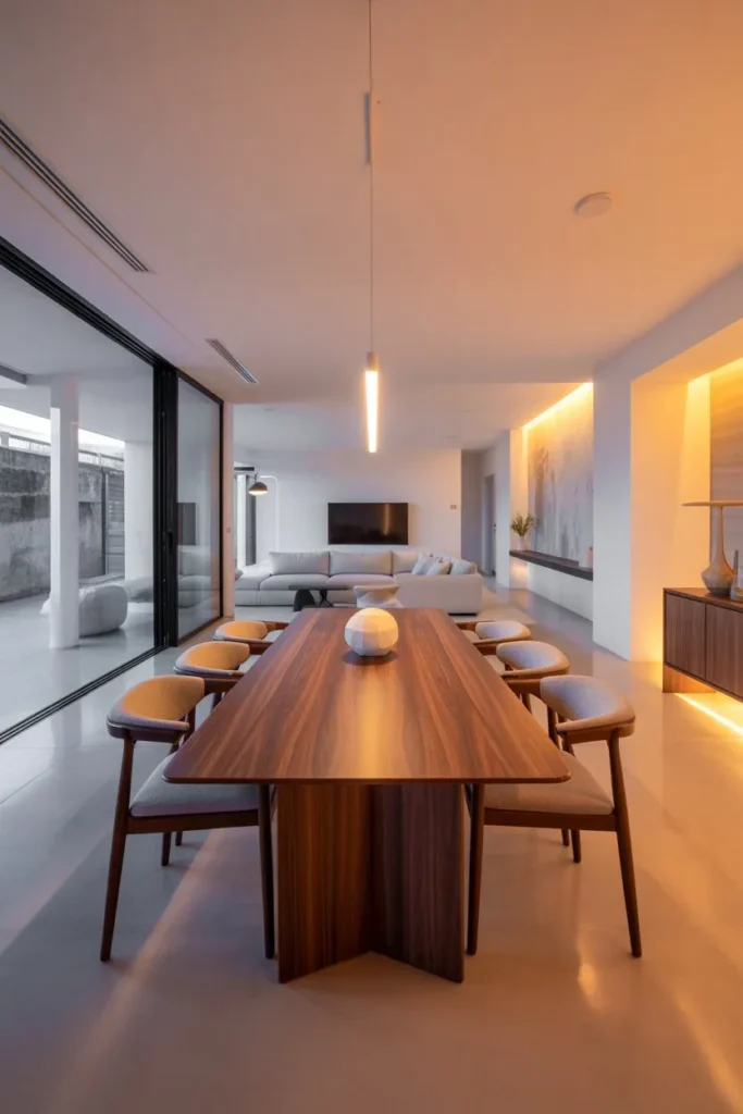 Contemporary Dining Room with Open Concept Layout