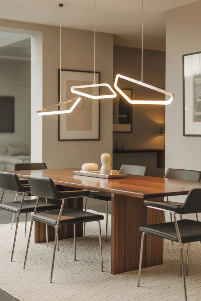 Contemporary Dining Room with Pendant Lighting
