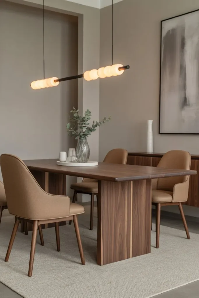 Contemporary Dining Room with Wooden Elements