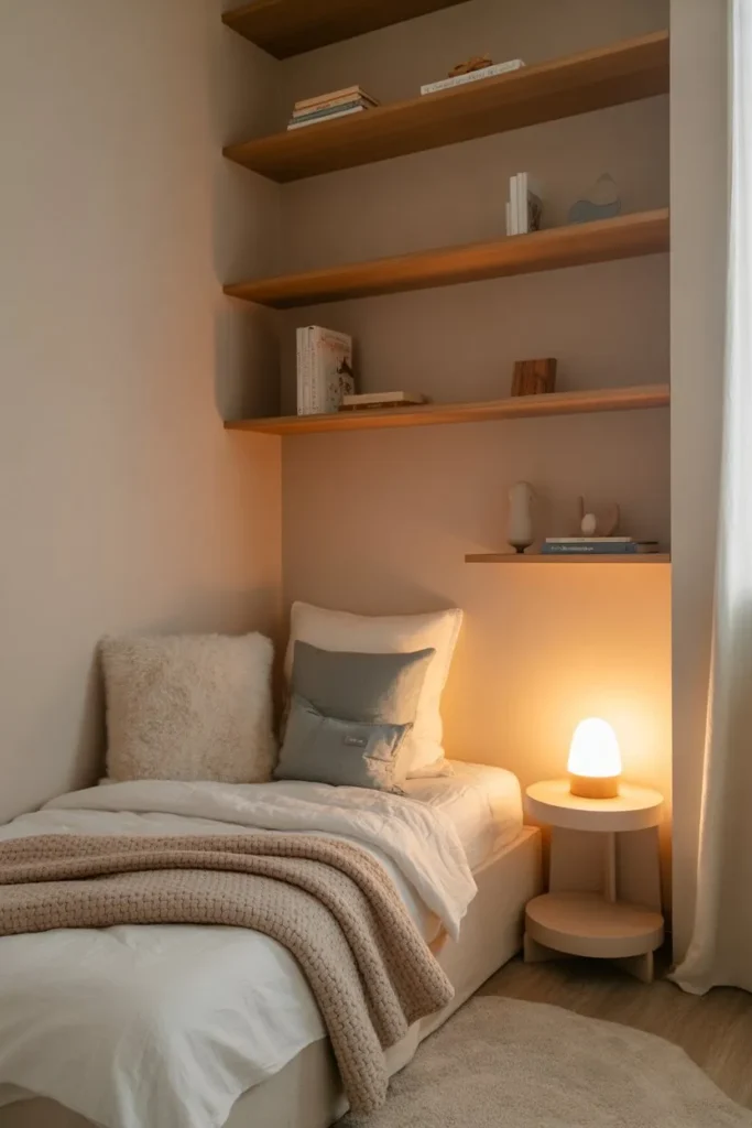 Corner Bed Cozy Setup