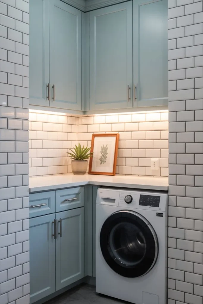 15 Laundry Room Ideas for Small Spaces That Work Smart Corner Laundry Setup
