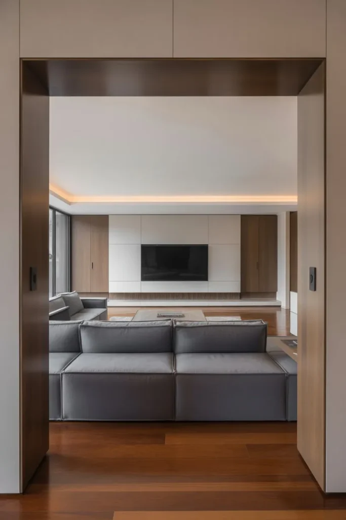 Couch Back Facing Entry for Subtle Separation