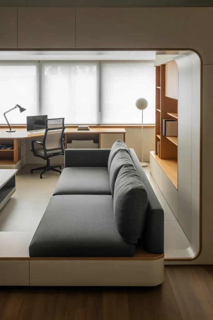 Couch with Compact Multi-Functional Layout