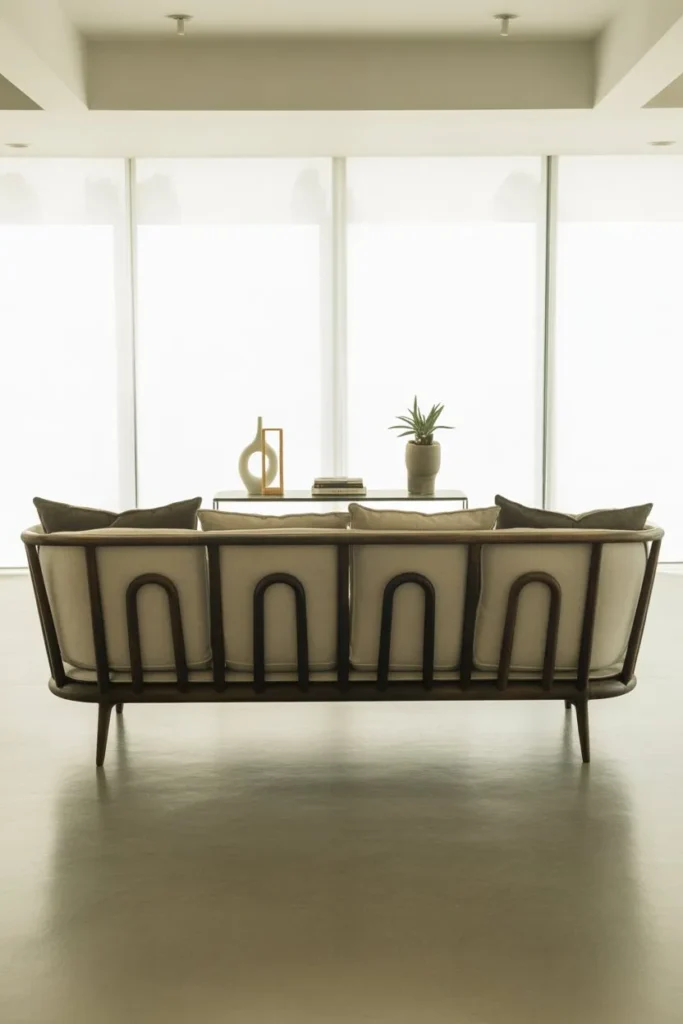 Couch with Open Back Styling Approach