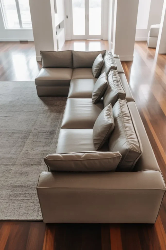 Couch with Walkways on Both Sides