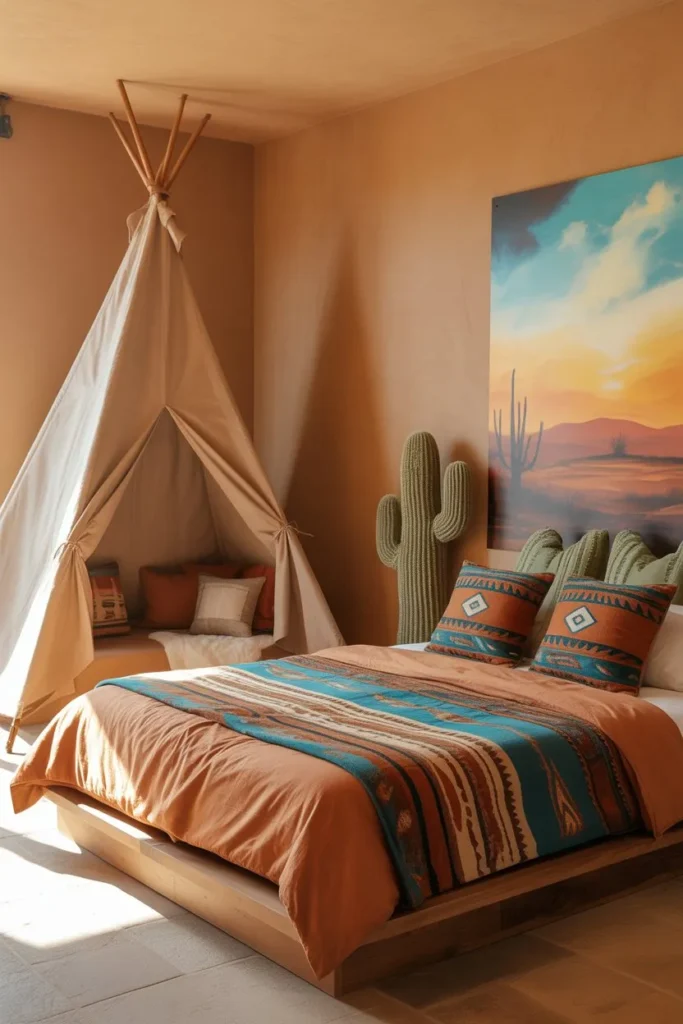 15 Kids Bedroom Ideas for a Fun Creative Space Desert Modern Nomad Teepee Room