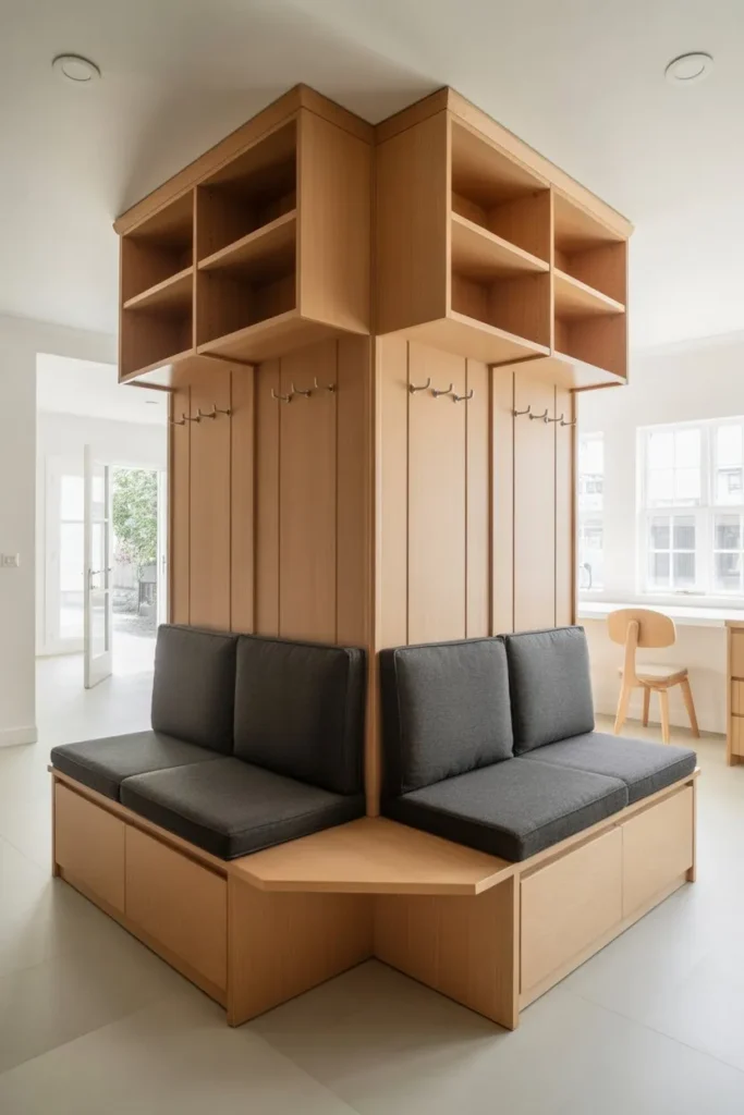 Double-Sided Bench for Open Floor Plans