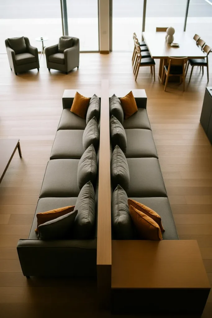 Dual-Sided Layout with Couch as Divider