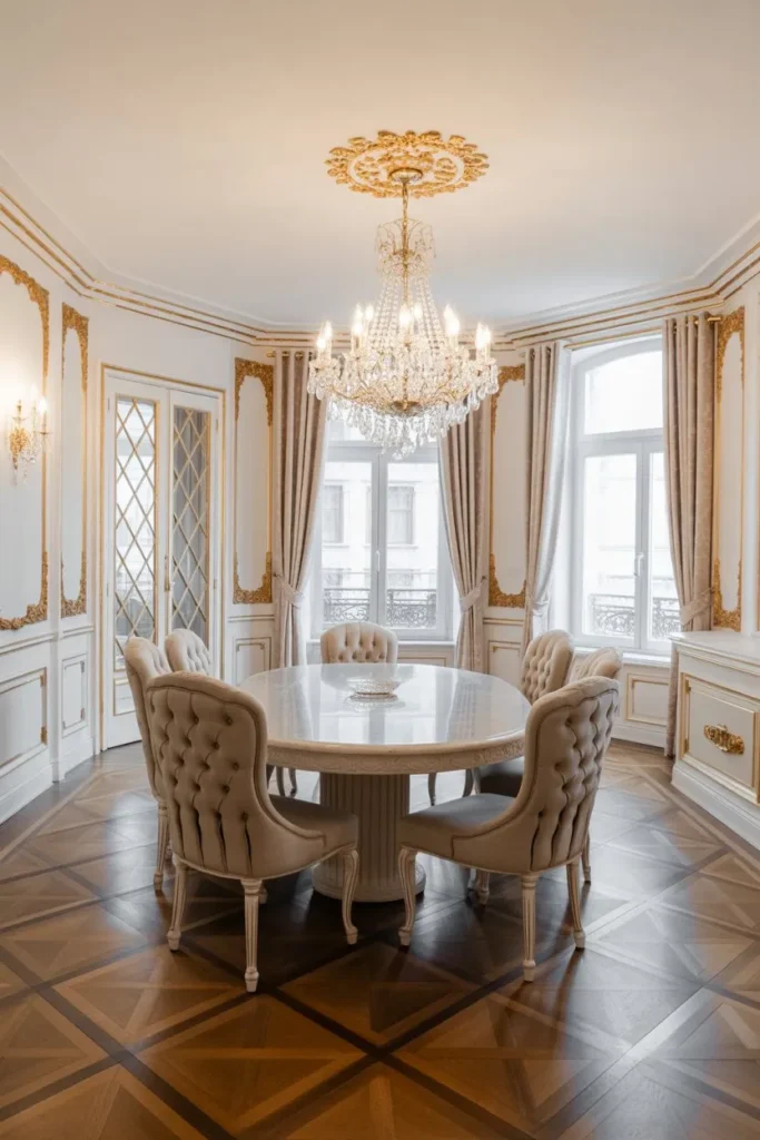 Earthy Luxury Dining Room with Organic Textures
