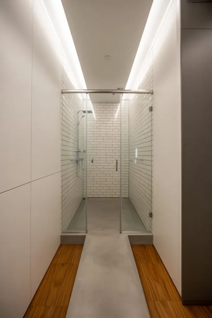 End-of-Room Shower Layout for Better Depth