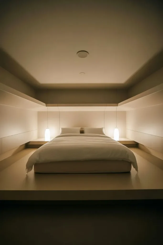 Floating Bed Layout with Open Pathways