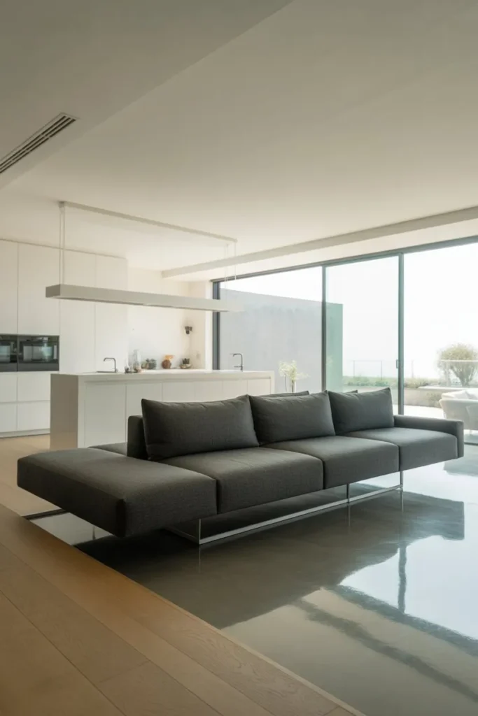 Floating Couch to Define Open Space
