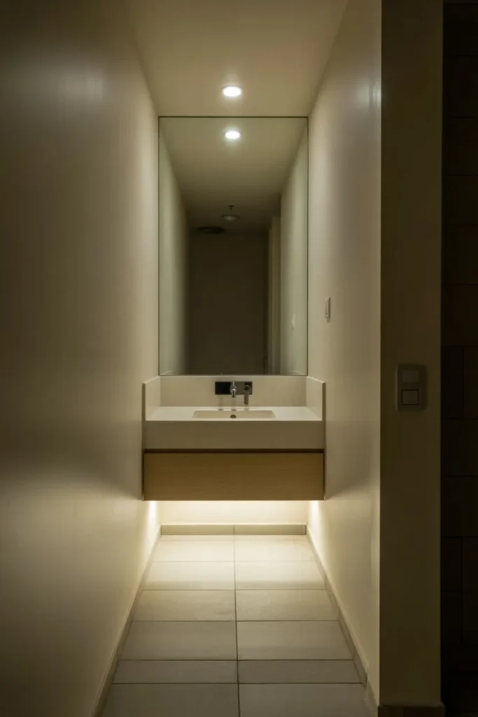 Floating Vanity to Create Visual Space