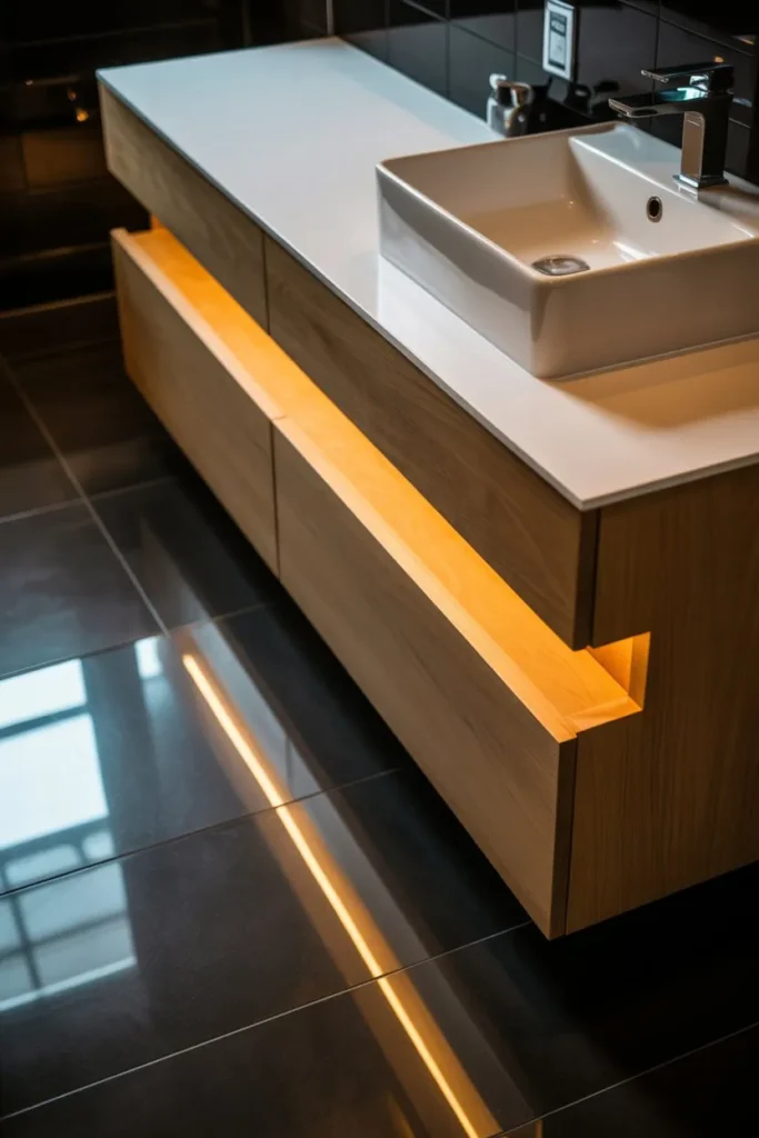 Floating Vanity with Under Lighting Effect