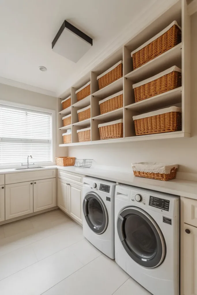 Floor-to-Ceiling Built-In Shelving Unit