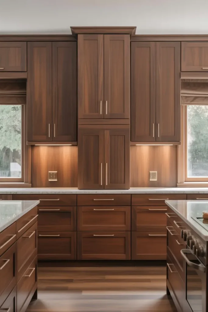 Fully Balanced Brown Kitchen Cabinet Design
