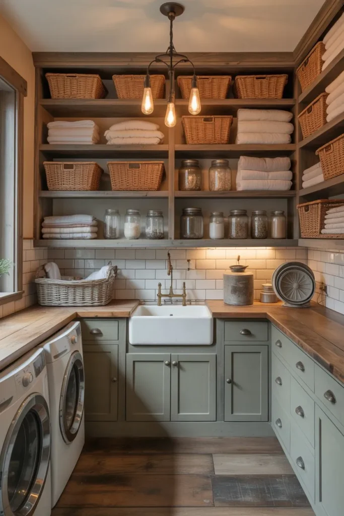 Fully Balanced Farmhouse Laundry Room Design