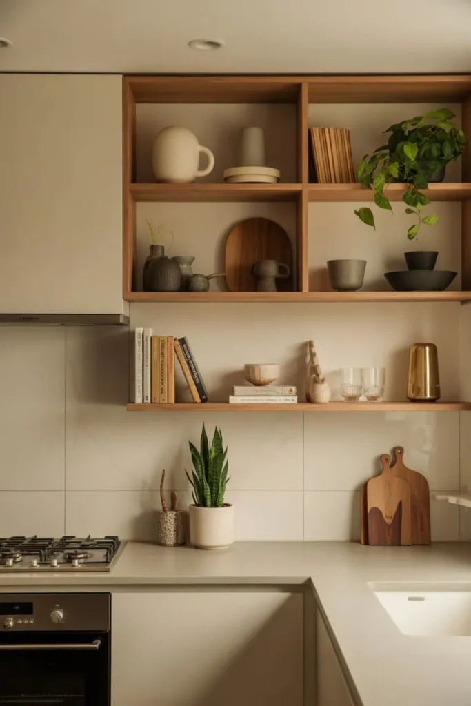 Fully Styled Chic Open Shelf Display