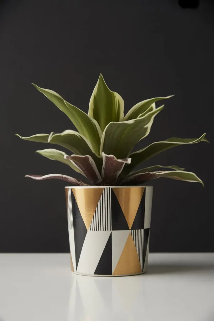 Geometric Pattern Painted Pot