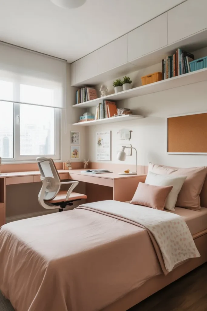 Girls Room with Functional Study + Sleep Layout
