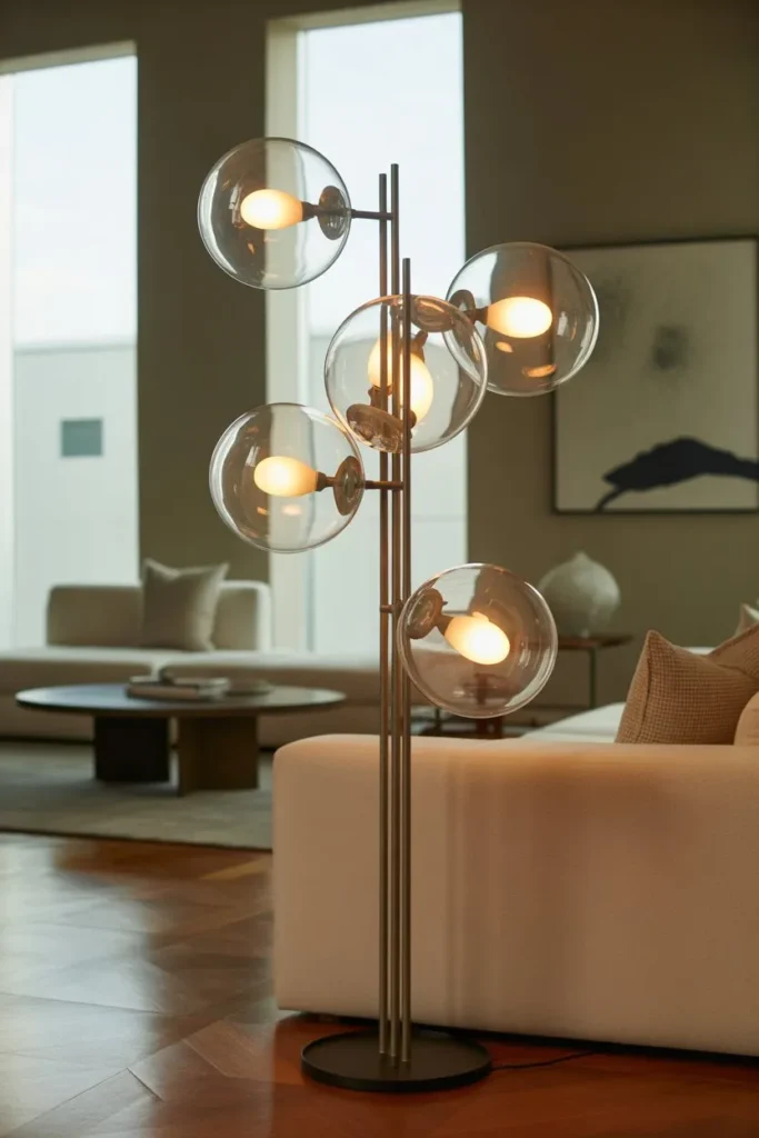 Glass Globe Floor Lamp