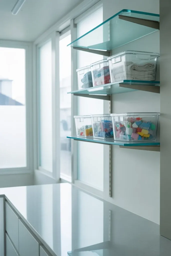 Glass Shelves for a Light and Airy Look
