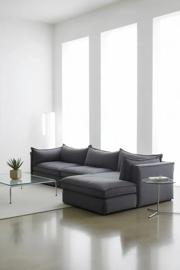 Grey Sofa Living Room with Minimalist Design