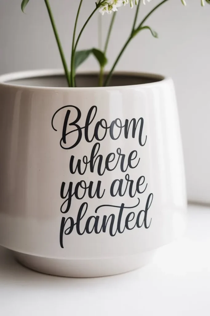 Handwritten Typography Quote Pot