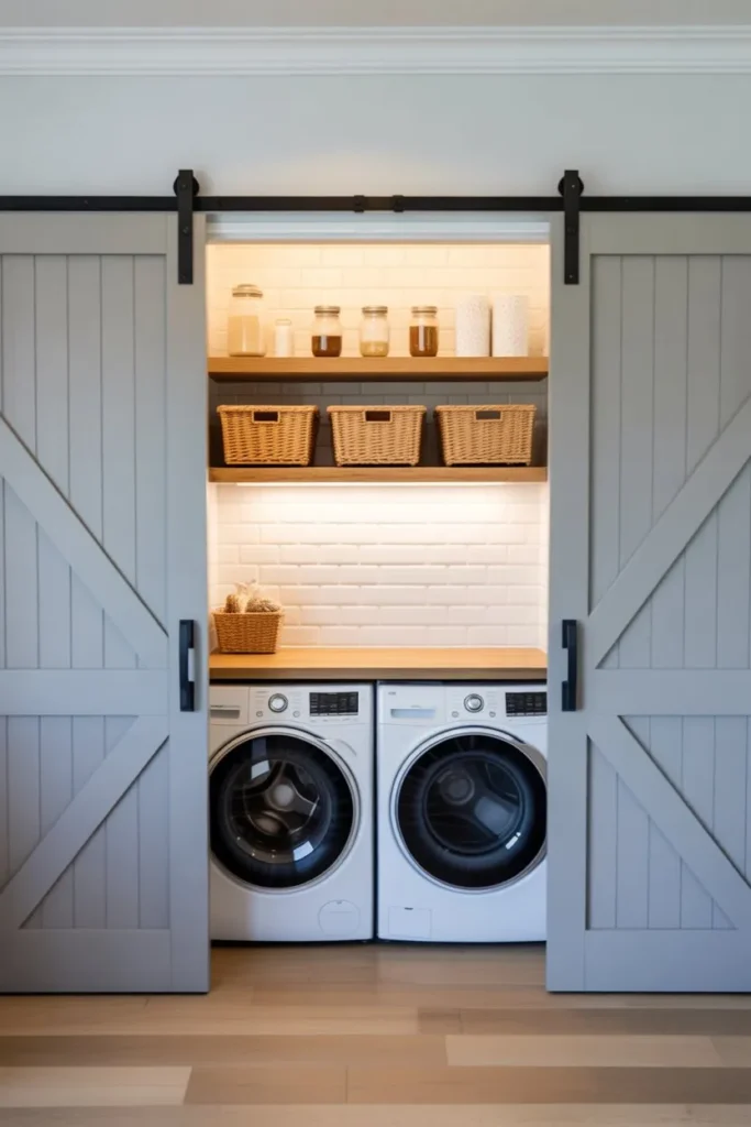 15 Laundry Room Ideas for Small Spaces That Work Smart Hidden Laundry Closet Design