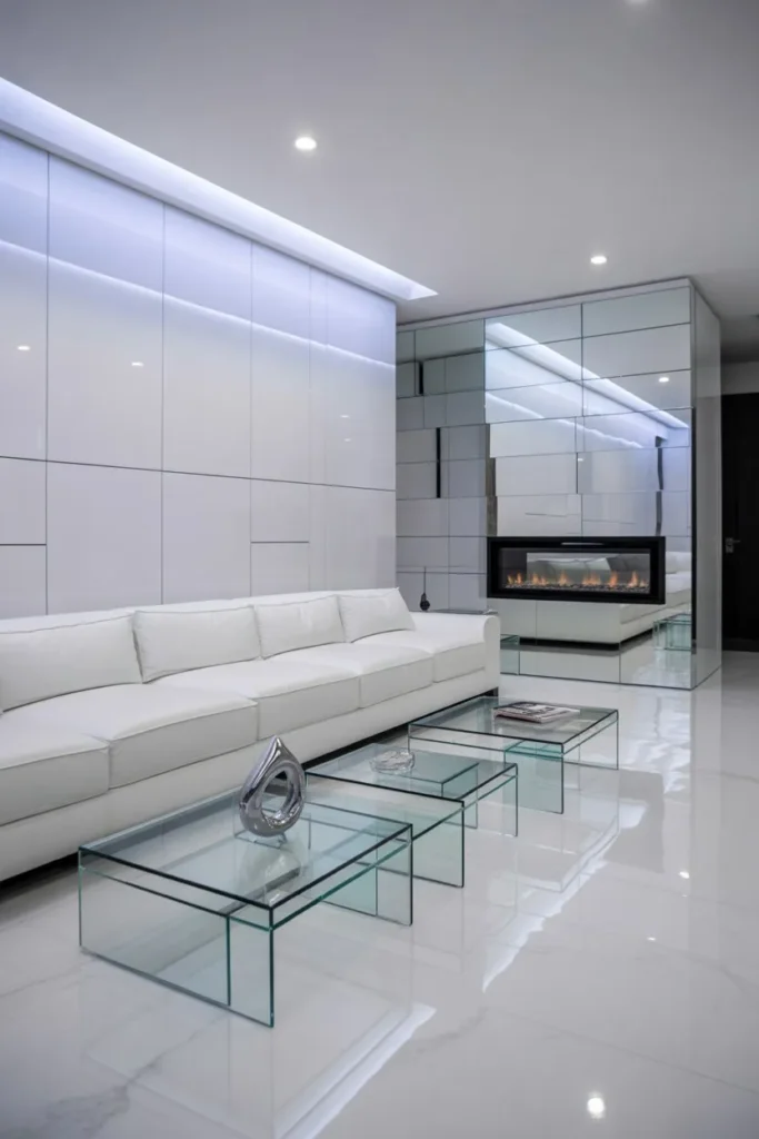 High-Gloss Contemporary Mirror Suite