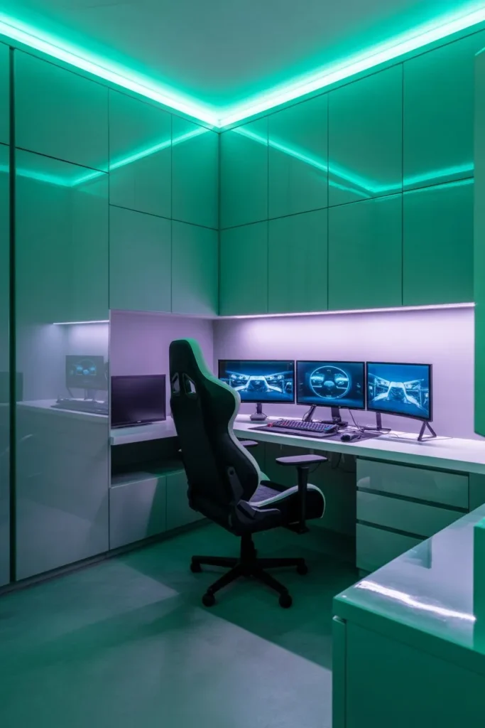 High-Gloss Contemporary Tech Den