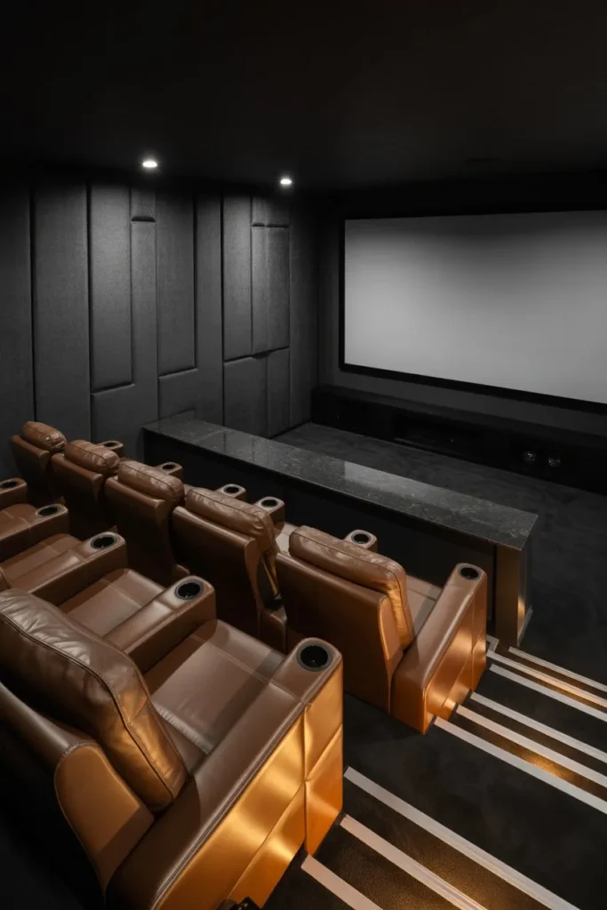 27 Split Level Living Room Ideas for a Modern Flow High-Tech Cinema Tier