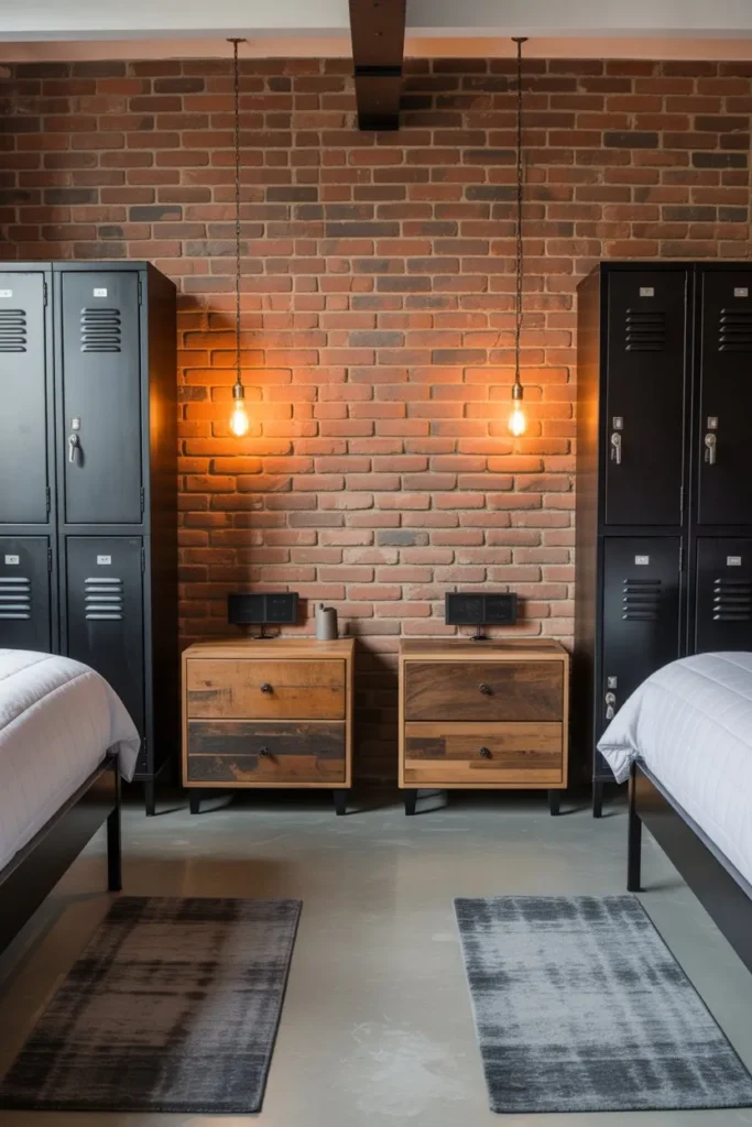 Industrial Brick and Steel Symmetrical Twin