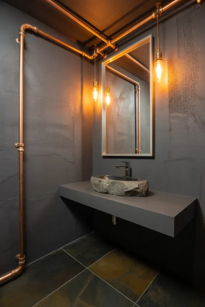 Industrial Concrete and Copper Nook