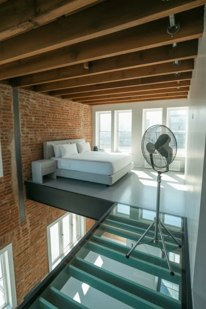 27 Summer Bedroom Ideas for a Fresh Breezy Vibe Industrial Loft Glass Floor Bridge