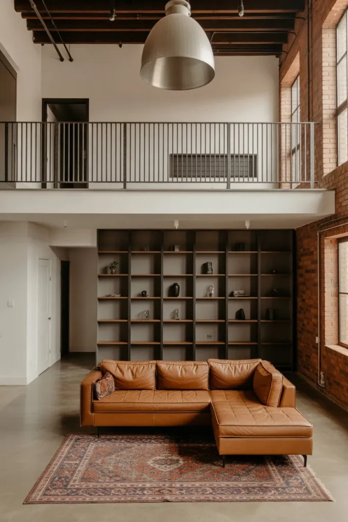 27 Split Level Living Room Ideas for a Modern Flow Industrial Loft with Steel Accents