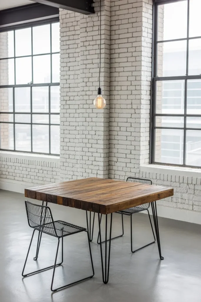 Industrial White Brick and Steel Loft